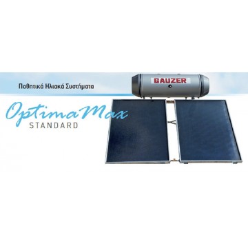 Gauzer Optima Max Standard Ηλιακός Θερμοσίφωνας 100 λίτρων Glass Διπλής Ενέργειας με 1.5τ.μ. Συλλέκτη